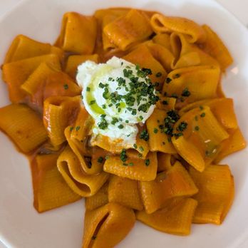 Bl00m - Rigatoni with morita tomato sauce with ricotta - Pasta Shops Near Me - Santa Ana, California