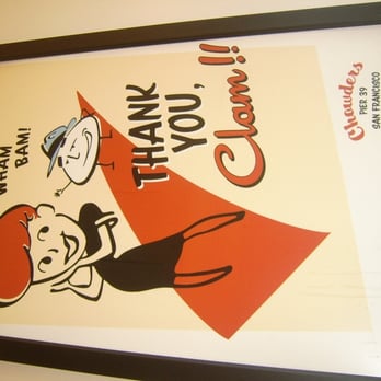 Chowders - poster hanging above our table - Seafood Near Me - San Francisco, California Chowders - poster hanging above our table - Seafood Near Me - San Francisco, California