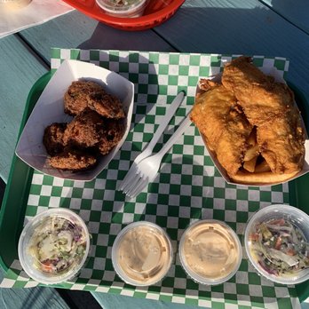 Emerald City Fish & Chips - Crab Puppies and Chips Alaskan Cod and Chips - Fish & Chips Near Me - Seattle, Washington