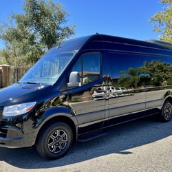 A1 Executive Rides - Driver side exterior of Sprinter with ceramic coating