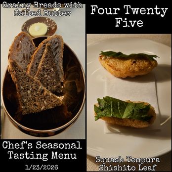 Four Twenty Five by Jean-Georges - I had 7 slices of the delicious grainy bread! The 1st course was delicious. - American Near Me - New York, New York Four Twenty Five by Jean-Georges - I had 7 slices of the delicious grainy bread! The 1st course was delicious. - American Near Me - New York, New York