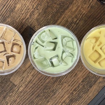 Blue Sparrow Coffee - hot caramel latte, iced caramel latte, matcha latte, golden (turmeric) latte, iced vanilla steamer - Coffee & Tea Near Me - Denver, Colorado