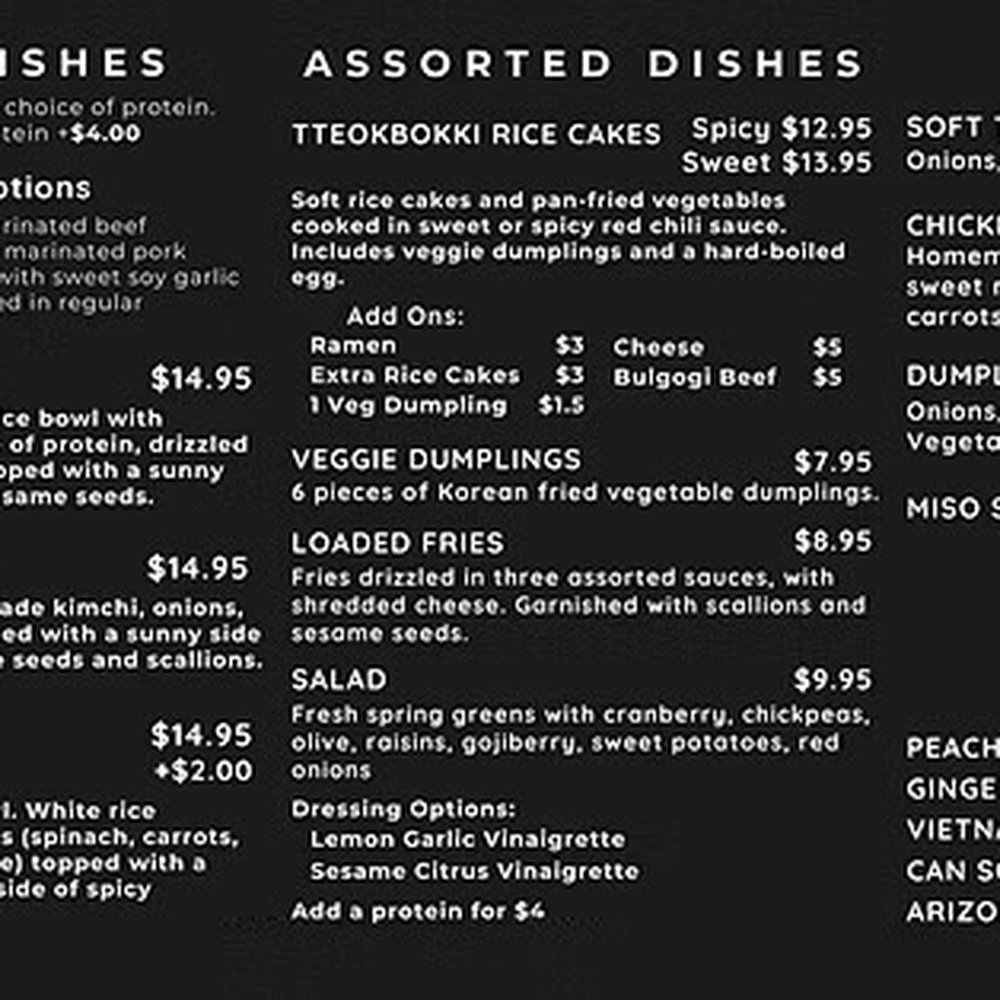 Coreanos - Menu from website - Korean Near Me - Framingham, Massachusetts Coreanos - Menu from website - Korean Near Me - Framingham, Massachusetts