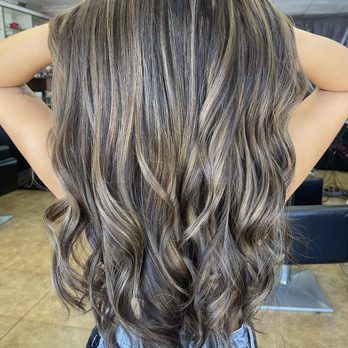 Lyly Hair Salon - ash brown balayage with baby highlights - Hair Stylists Near Me - Westminster, California Lyly Hair Salon - ash brown balayage with baby highlights - Hair Stylists Near Me - Westminster, California