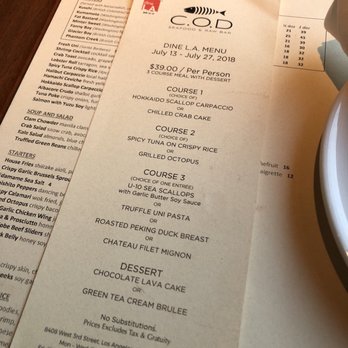 COD Restaurant - DineLA 2018 menu - Seafood Near Me - Los Angeles, California COD Restaurant - DineLA 2018 menu - Seafood Near Me - Los Angeles, California