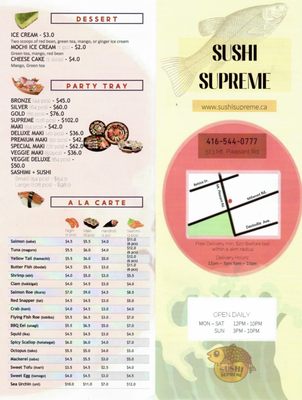 Menu photo 4 Sushi Supreme Toronto, ON
