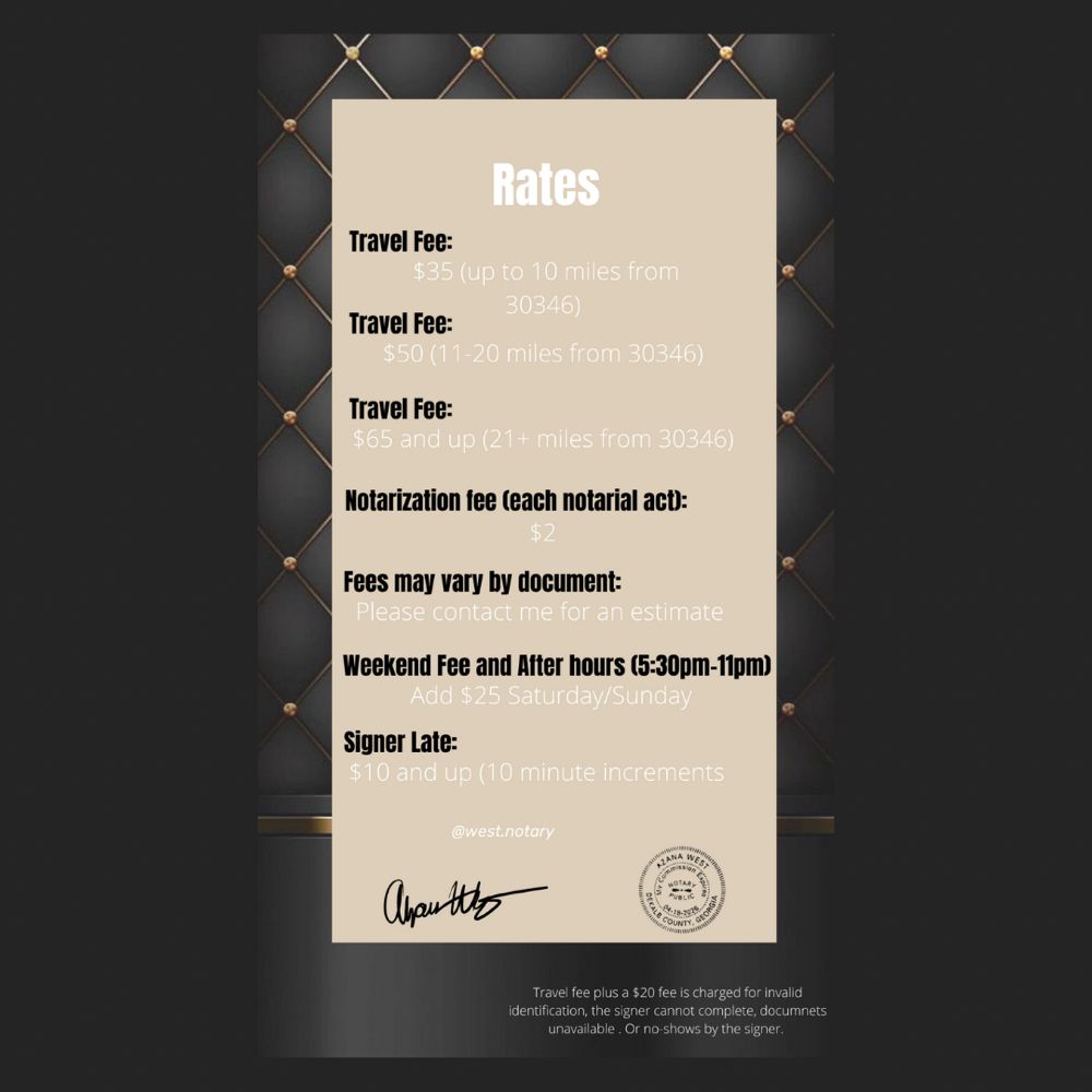 WEST’S MOBILE NOTARY SERVICES Request a Quote Dunwoody, Notaries Phone Number Yelp