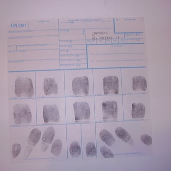 A K I fingerprints - Standard FBI FD-258 fingerprint card: State, FBI and International Criminal Background Checks. Live scan and manual ink rolled fingerprints. - Fingerprinting Near Me - New Orleans, Louisiana A K I fingerprints - Standard FBI FD-258 fingerprint card: State, FBI and International Criminal Background Checks. Live scan and manual ink rolled fingerprints. - Fingerprinting Near Me - New Orleans, Louisiana