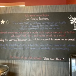 Southern cooking manifesto. Bless your heart.