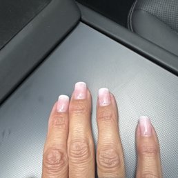 Ombrre gel builder by Helen pink and white