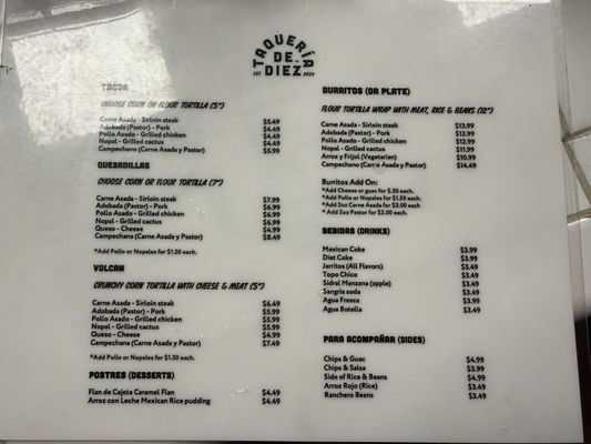 Menu photo 1 Taqueria De Diez Austin, TX Menu photo 1 Taqueria De Diez Austin, TX