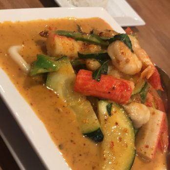 Thai Spoon Restaurant - Panang Curry I got it extra extra spicy, with seafood - Thai Near Me - Highland, California