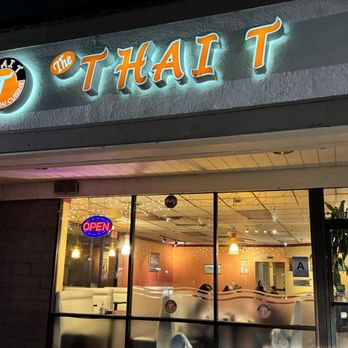 Thai T - the front of a restaurant at night - Thai Near Me - Rancho Cucamonga, California
