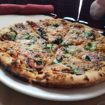 Brick & Fire Bistro - Pizza with mushrooms, spinach, onions, and salami. Can't remember the exact name - Mediterranean Near Me - Eureka, California Brick & Fire Bistro - Pizza with mushrooms, spinach, onions, and salami. Can't remember the exact name - Mediterranean Near Me - Eureka, California