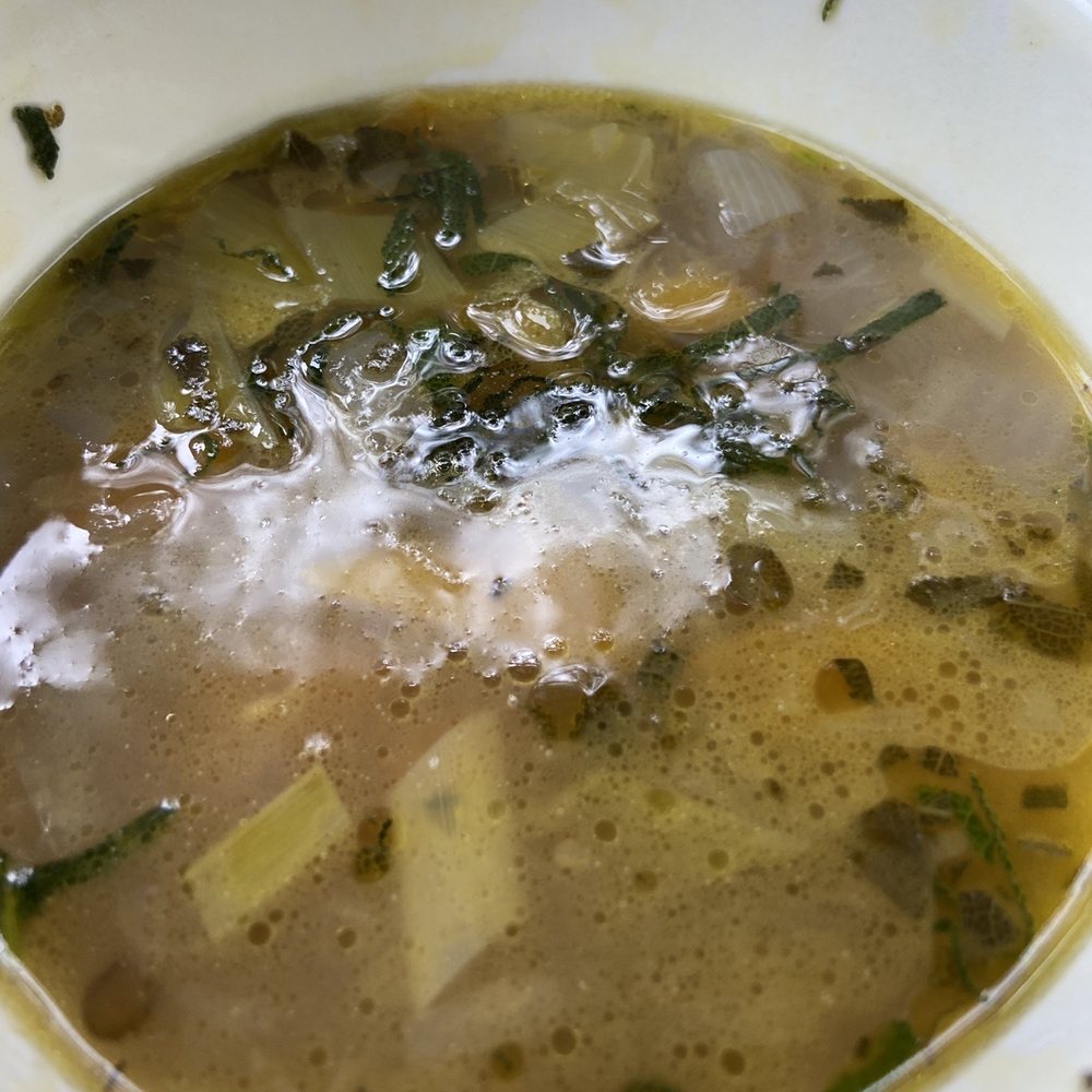 Standard Fare - Lentil and Butternut Squash Soup with a drizzle of sage oil - Coffee & Tea Near Me - Berkeley, California