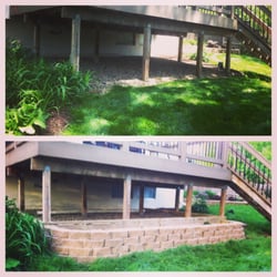 Westman Lawn Care - Before & After - Retaining Wall Install