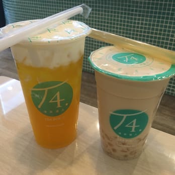 T4 - Mango Royal Tea w/ cream & roasted oolong milk tea w/ angel boba - Bubble Tea Near Me - Sacramento, California T4 - Mango Royal Tea w/ cream & roasted oolong milk tea w/ angel boba - Bubble Tea Near Me - Sacramento, California