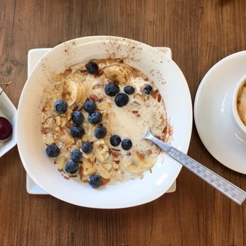 Cup Cafe - Granola with berries, and latte. - Coffee & Tea Near Me - San Francisco, California Cup Cafe - Granola with berries, and latte. - Coffee & Tea Near Me - San Francisco, California