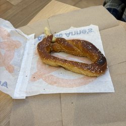 Auntie Anne's - Photo of burnt pretzel my Grandson was trying to eat