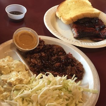 Hickory Hut - The double meat plate. (Brisket and ribs) - Barbeque Near Me - Salina, Kansas