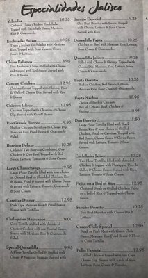 Menu photo 4 Jalisco Hays, KS Menu photo 4 Jalisco Hays, KS