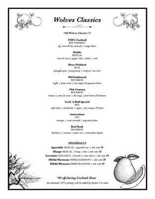 Menu photo 8 The Wolves Los Angeles, CA
