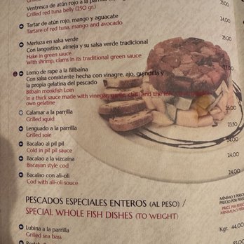 Asador Iñaki - Pescado Menú - Seafood Near Me - Málaga, Massachusetts