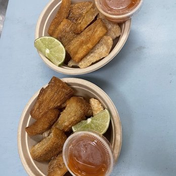 Allwayz Hungry - Fried Yucca with a side of salsa and limes. - Food Stands Near Me - Houston, Texas Allwayz Hungry - Fried Yucca with a side of salsa and limes. - Food Stands Near Me - Houston, Texas