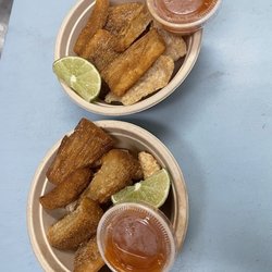 Allwayz Hungry - Fried Yucca with a side of salsa and limes.