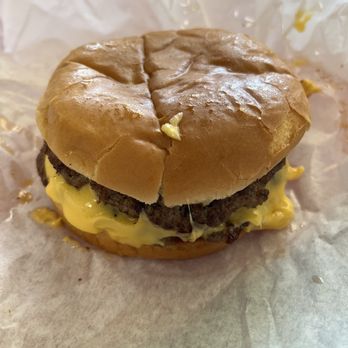 Dan's Hamburgers - Austin - Small double meat cheeseburger with mustard, extra pickles, and jalapeños - Delicious - Burgers Near Me - Austin, Texas