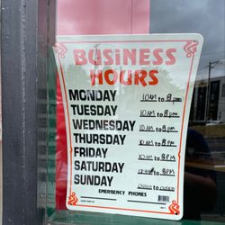 Michael's Italian Beef & Sausage - Business hours.