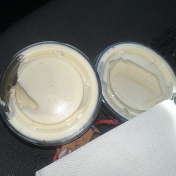 Bojangles - two big cups of ranch. Love that they arent stingy with the sauce. - Fast Food Near Me - Euless, Texas