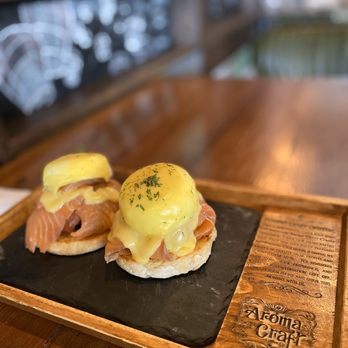 Aroma Craft Coffee - My smoked salmon egg Benedict - Coffee Roasteries Near Me - Walnut, California Aroma Craft Coffee - My smoked salmon egg Benedict - Coffee Roasteries Near Me - Walnut, California