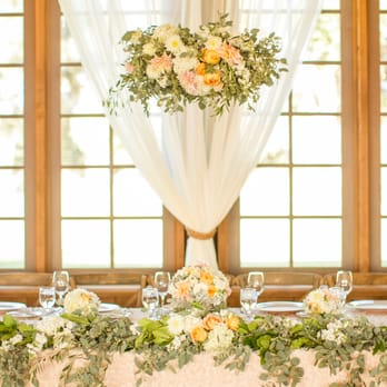 Fluidbloom Designs - Nikki created this beautiful hanging centerpiece from scratch!  Great way to save space on the head table! - Wedding Planning Near Me