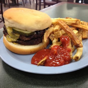 Tiger Den - Double cheeseburger from the burger station - Cafeteria Near Me - Memphis, Tennessee Tiger Den - Double cheeseburger from the burger station - Cafeteria Near Me - Memphis, Tennessee