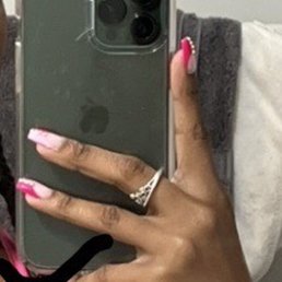 this is the best pic I have to show my nails. I hated them so bad I didn't even take pictures.
