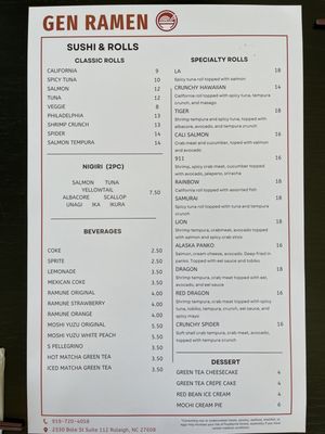 Menu photo 6 Gen Ramen Raleigh, NC