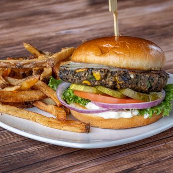 Copper Blue - black bean burger - American Near Me - Milford, Ohio