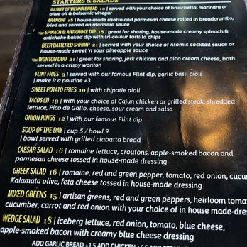 Flint House - Starter menu - Canadian (New) Near Me - Fort Frances, Ontario Flint House - Starter menu - Canadian (New) Near Me - Fort Frances, Ontario