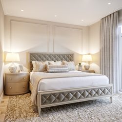 Textile Mill End Shop - Custom Head board and Foot board with coordinating drapes
