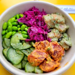 Hawaiian Poké - spicy ahi and coco loco poke bowl