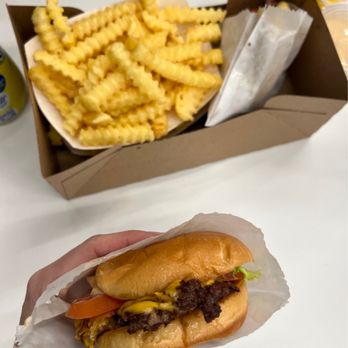 Shake Shack - Single Shackburger + fries - Burgers Near Me - Ridgefield, New Jersey Shake Shack - Single Shackburger + fries - Burgers Near Me - Ridgefield, New Jersey
