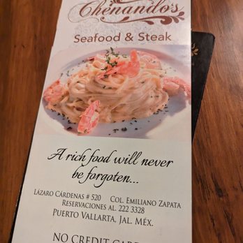 Chenandos - Menu - Seafood Near Me - Puerto Vallarta, JAL
