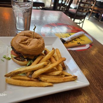 Rock Bottom Restaurant & Brewery - Cheese hamburger w/ fries - Breweries Near Me - Denver, Colorado Rock Bottom Restaurant & Brewery - Cheese hamburger w/ fries - Breweries Near Me - Denver, Colorado