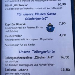 Restaurant Lände - Speisekarte