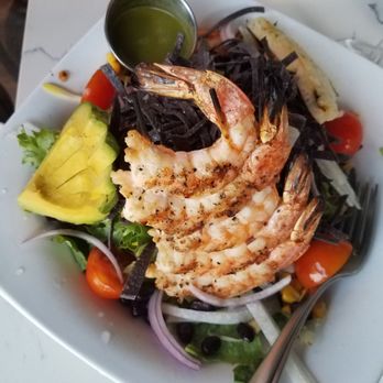 The League Kitchen & Tavern - Shrimp salad with char grilled corn and black beans, with cilantro lime dressing - fantastic - Sports Bars Near Me - Austin, Texas The League Kitchen & Tavern - Shrimp salad with char grilled corn and black beans, with cilantro lime dressing - fantastic - Sports Bars Near Me - Austin, Texas