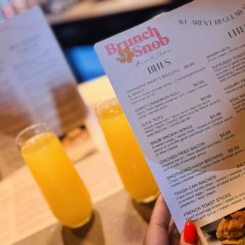 Brunch Snob - Mimosas and menu - Breakfast & Brunch Near Me - Phoenix, Arizona