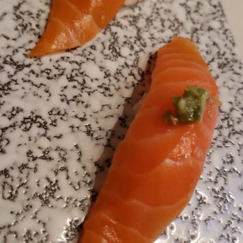Hamono Sushi - salmon nigiri - Japanese Near Me - Portland, Oregon