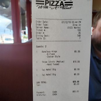 Pizza Twist - Our Tab - Pizza Near Me - Reno, Nevada