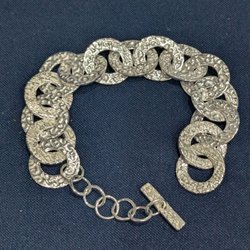 Fingernail Moon Jewelry - Gorgeous statement chain created by a student in fine silver metal clay.